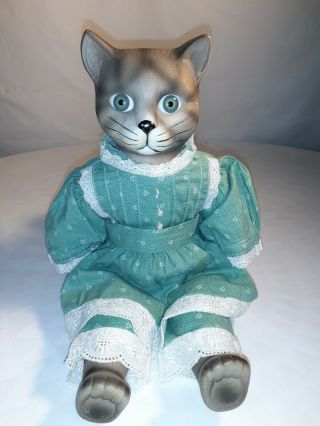 Vintage 12” Ashlea Cat Porcelain Doll Figure Design By Bette Ball 1986