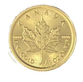 2020 1/10 Oz Canadian Gold Maple Leaf $5 Coin.  9999 Fine Bu
