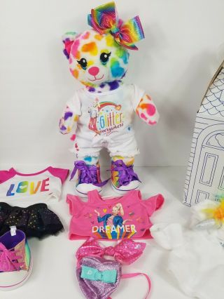 Build A Bear Rainbow Tie - Dye Hearts Love Cats 16” Plush Jojo Siwa Accessories