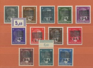 Germany Reich Occupation Local ??? Overprint Mnh Stamps Cancelled 1945 3