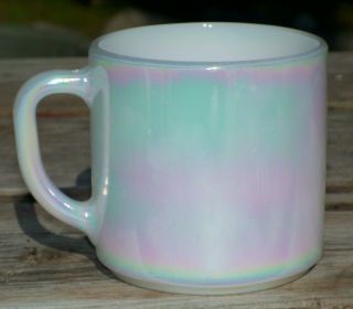 Vintage Moon Glow Shell Pearl Federal Coffee Tea Mug Cup Opalescent Iridescent
