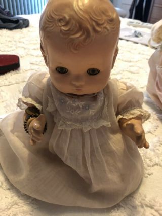 10” Vintage Antique Effanbee Doll Co.  “patsy Baby” Compo Baby Doll Redressed