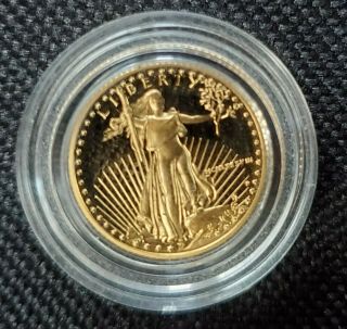 1988 Gold Us American Eagle $5 Dollar 1/10 Oz Coin In Capsule