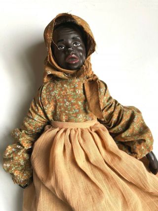 Rare Vintage Black Folk Art Doll African American Hand Made Porcelain Americana