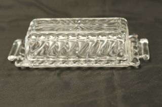 Vintage Fostoria Glass Colony Pattern Covered Butter Dish