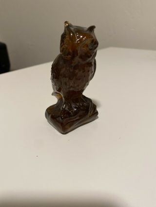 Boyd Art Glass Owl Dark Brown Chocolate Solid Glass