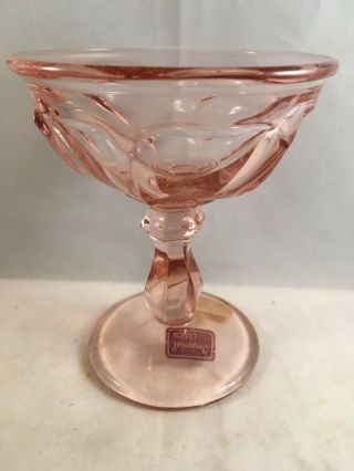 Imperial Glass,  Old Williamsburg,  Light Pink,  Champagne/ Tall Sherbet Glass