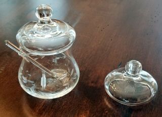 Princess House Heritage 4 " Condiment Jar With Lid And Spoon