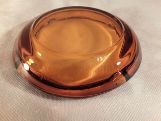 Vintage Amber Glass Small cigar Ashtray - 3