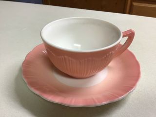 Vintage Macbeth - Evans Pink Cremax Bordette Cup And Saucer