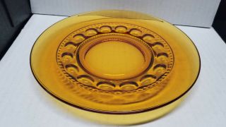 Vintage Indiana Glass Orange Amber " Kings Crown " Luncheon Plate 8 1/4 "