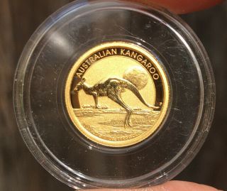 2015 $15 Australian 1/10 Oz.  9999 Gold Kangaroo Coin With Protective Capsule