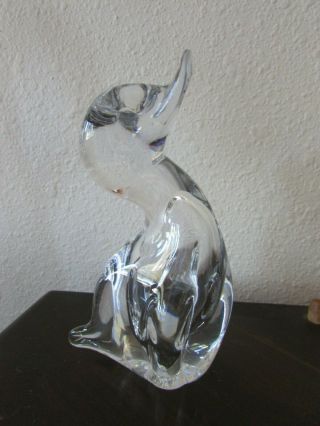 Vilca Crystal Duck Bird Art Glass Italy Figurine Paperweight Signed Vintage