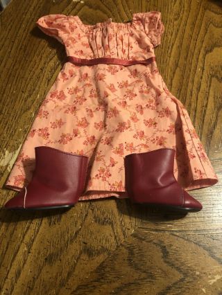 American Girl Caroline’s Travel Outfit Dress Boots Complete Euc Retired