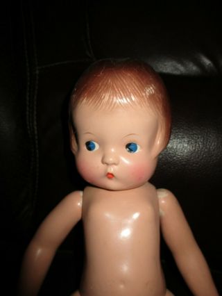 Vintage Effanbee 14 " Composition Patricia Doll Molded Hair Awake Blue Eyes