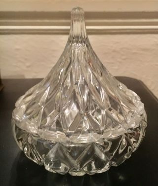 Vintage Cut Clear Glass Candy Dish Bowl With Spiral Top - Elegant
