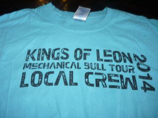 Kings Of Leon - Concert Local Crew T Shirt (l) 2014 Mechanical Bull