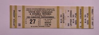 Stevie Ray Vaughan Fab Thunderbirds 1986 Rock N Blues Tour Concert Ticket