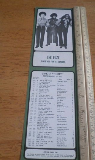93 Khj Radio Boss 30 Songs Flyer 1971 The Fuzz 304 Three Dog Night