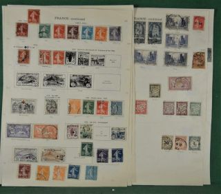 France And Colonies Stamps Selection On 10 Album Pages (k106)