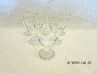 Set Of 6 Vtg 3 - 7/8 " Cordials Anchor Hocking Clear Boopie Footed Glasses Juice