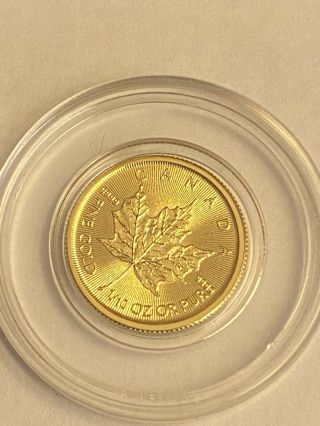 2018 1/10 oz Canadian Gold Maple Leaf $5 Coin.  9999 Fine BU Elizabeth II 2 Rare 2