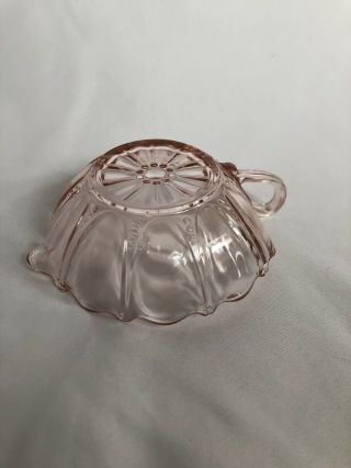 Pink Depression Glass Oyster And Pearl Heart Shaped Handled Dish Anchor Hocking 2