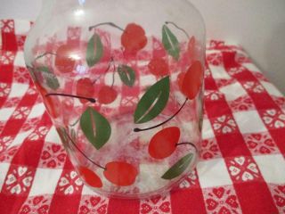 Vintage Juice Decanter Pitcher w/Red Cherries 2