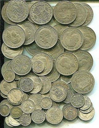 £5 Pre 1947 Halfcrowns To Threepences,  All Different,  8.  92 Tr Oz Silver - Mixed