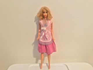 Vintage Barbie Doll Marlo Flip Tnt (mod Era Mattel 1960s Blond W/ Pink Dress)