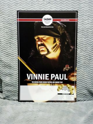 Pantera Vinnie Paul Sabian Cymbals Promo Poster Rare Nos
