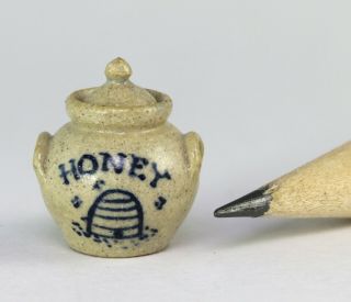 Jane Graber Honey Pot,  1992,  Dollhouse Miniature,  Stoneware,  Igma Artisan,  1:12