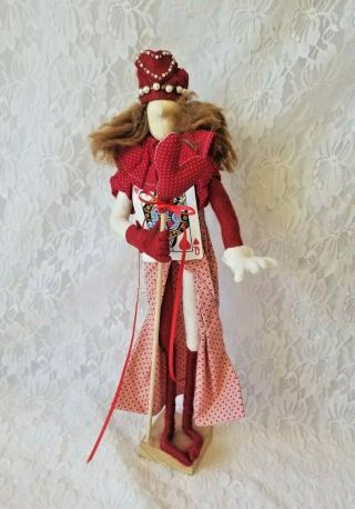 Ooak Needle Felted Queen Of Hearts Wool Sculpture Textile Doll Auntie Em On Etsy