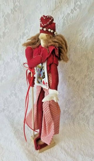 OOAK Needle Felted Queen of Hearts Wool Sculpture Textile Doll Auntie Em on Etsy 3
