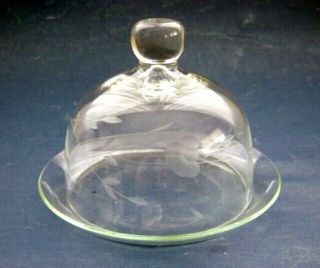 Princess House Butter Dish Or Cheese Heritage Crystal Glass W/ Round Dome Cover