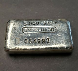 Engelhard 5 Oz 999 Silver Bar - 6th Series - Blank Punch - Low Mntg - Sku - X448