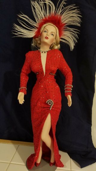Marilyn Monroe Porcelin Doll Red Dress Gentlemen Prefer Blondes Apx 19 "