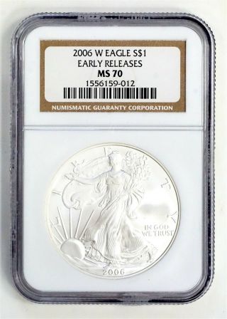2006 W United States.  999 American Silver Eagle $1 Coin Ngc Early Releases Ms70