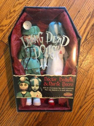 Living Dead Dolls: Dr.  Dedwin And Nurse Necro.  (w/death Certificate. )
