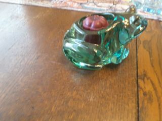 INDIANA GLASS GREEN FROG VOTIVE CANDLE HOLDER 2