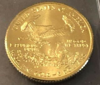 1999 $5 Gold American Eagle 1/10 Oz Gold Coin - Unc - In Plastic Sleeve