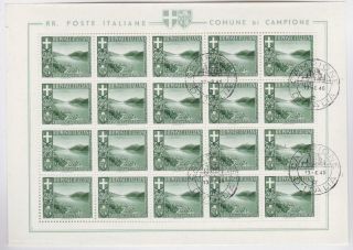 Italy Local Issues Campione 1944 Views 5c Full Sheet / N3716