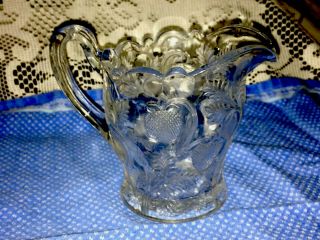 Antique 1910 - 1920 Eapg Cambridge Invert Strawberry Milk Pitcher Glass