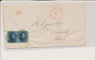 Lm05061 Belgium 1856 To Netherlands Cover With Good Cancels