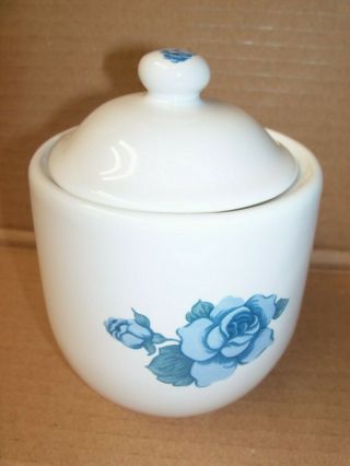 Corelle BLUE VELVET Roses Sugar bowl w/Lid JAY IMPORT COMPANY Made In China 2