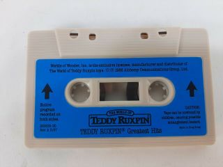 Vintage 1986 Teddy Ruxpin Greatest Hits Cassette Tape