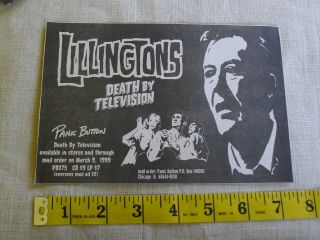 The Lillingtons Band Print Ad Clipping Punk Death By Television Panic Button
