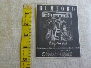 Rumford Band Print Ad Clipping Noise Rock Roadsaw Dubious Honor Records