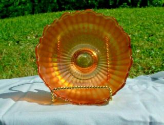 Antique Fenton Stippled Rays Marigold Carnival Glass Bowl/plate 5 3/4 " Width