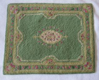 Dollhouse Miniature Hand Crafted Petit Point Wool Carpet 8” X 10”